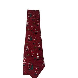 New Lord and Taylor Christmas Santa playing golf Silk tie new